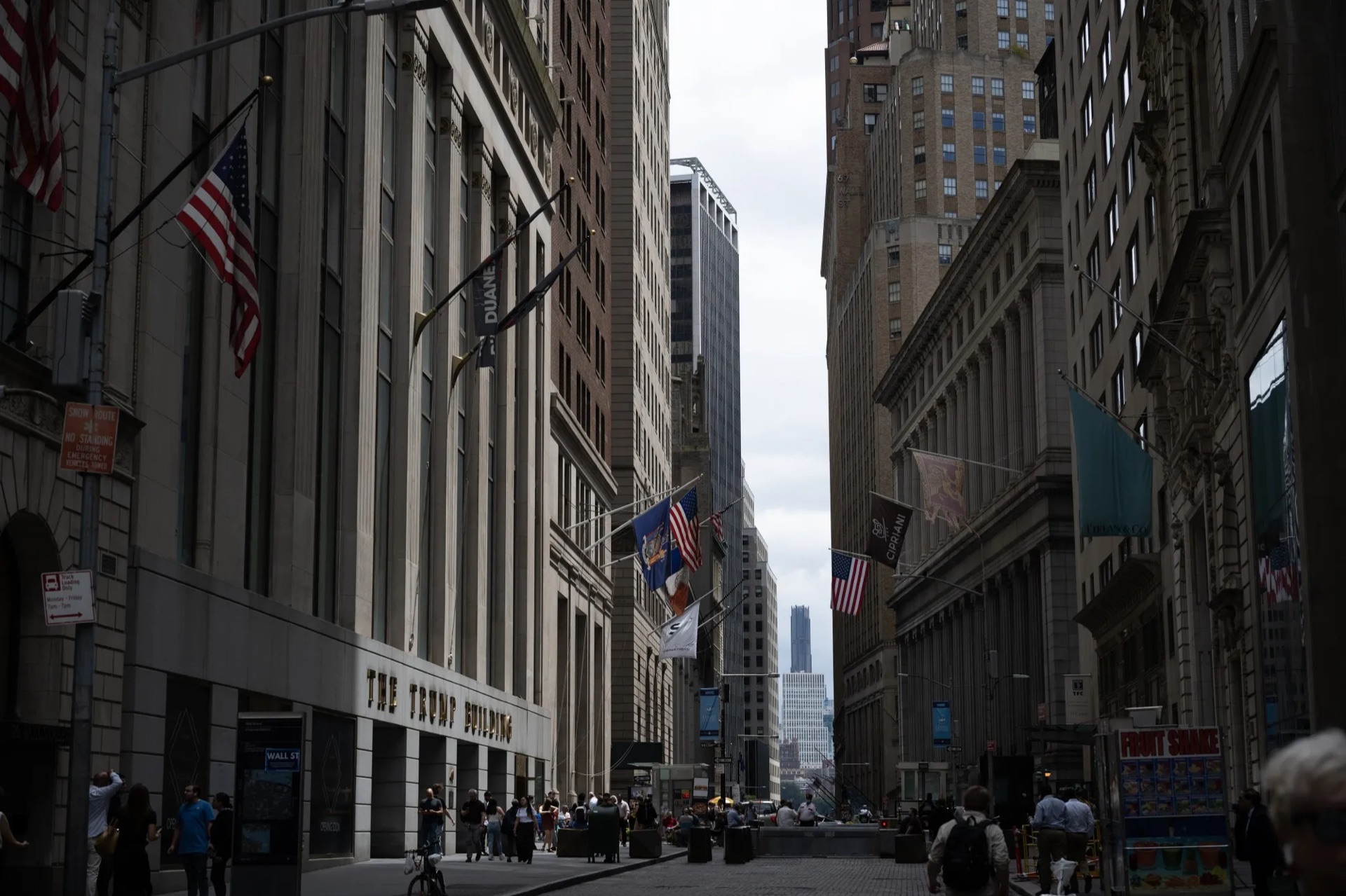 A financial-district street