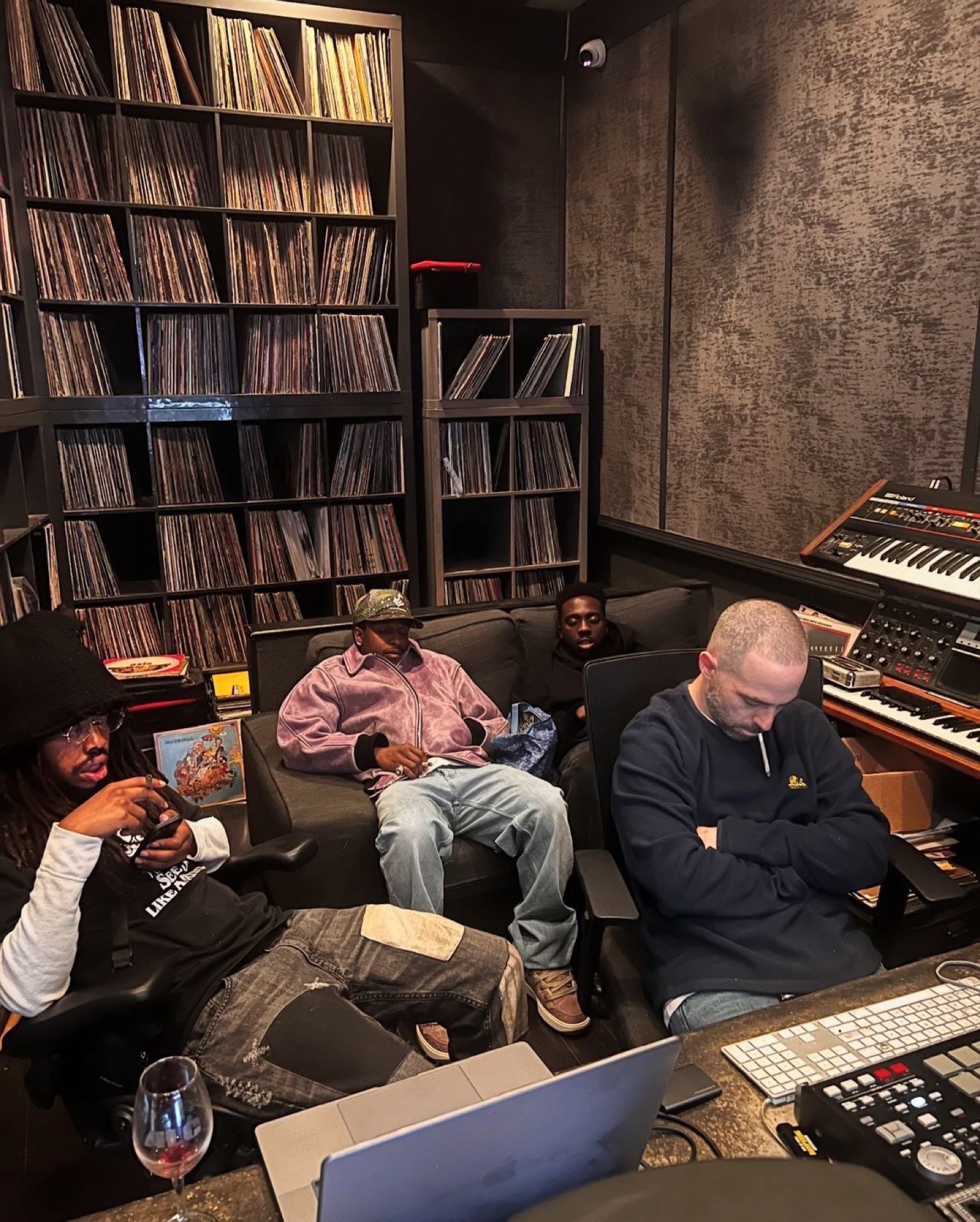 Producers at a studio console